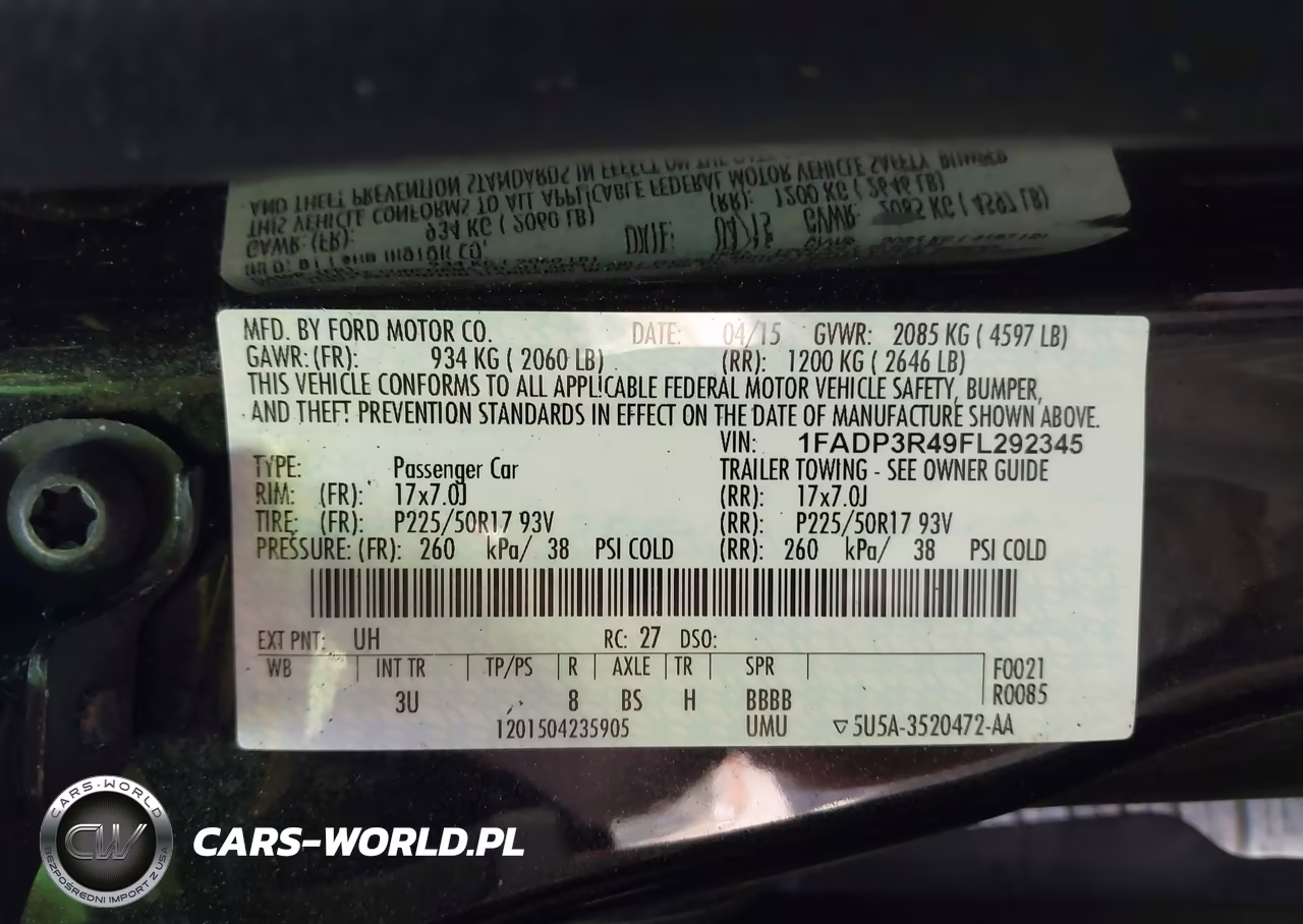 2015 Ford Focus Electric VIN:1FADP3R49FL292345 - 9