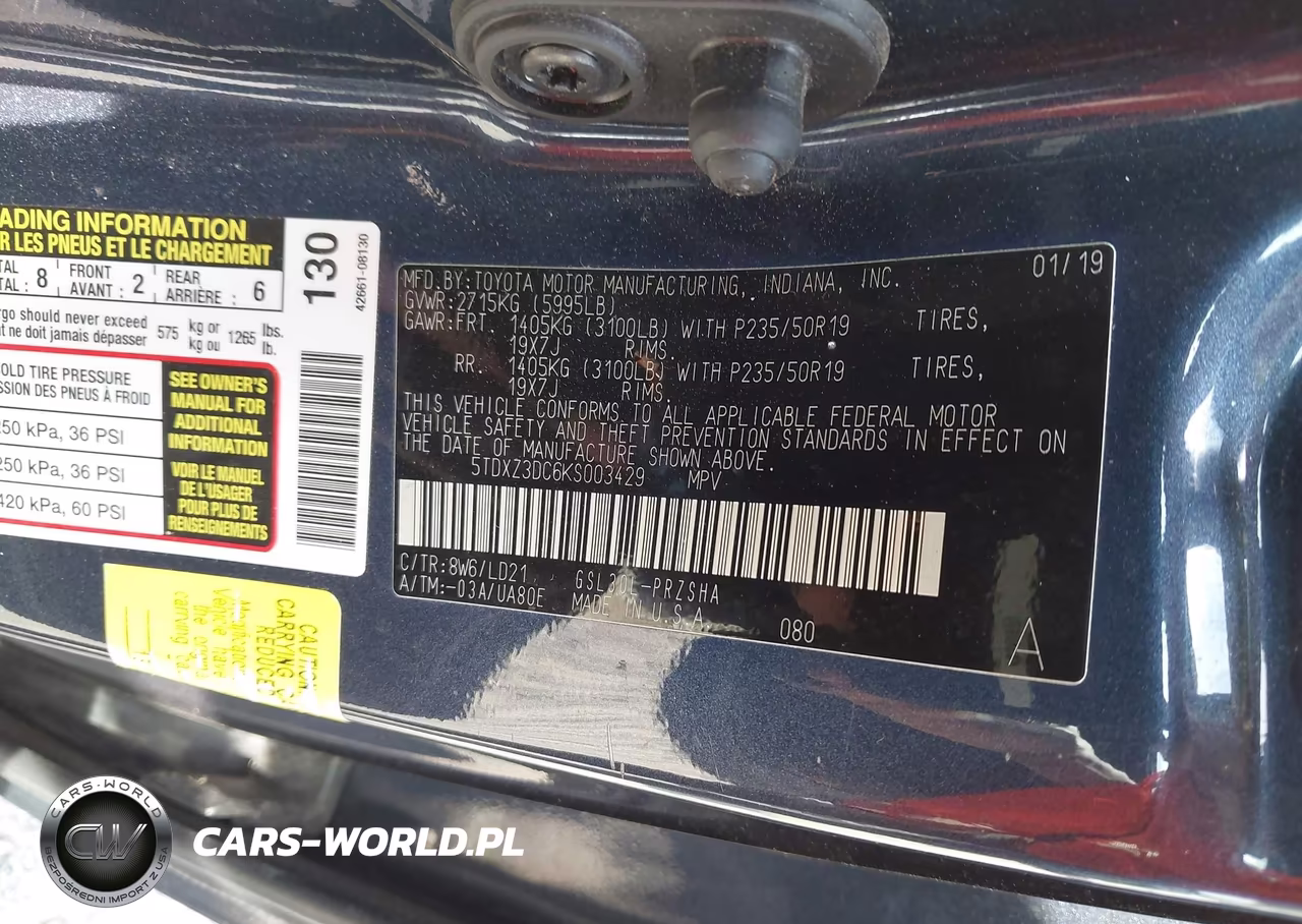 2019 Toyota Sienna Se Premium 8 Passenger VIN:5TDXZ3DC6KS003429 - 9