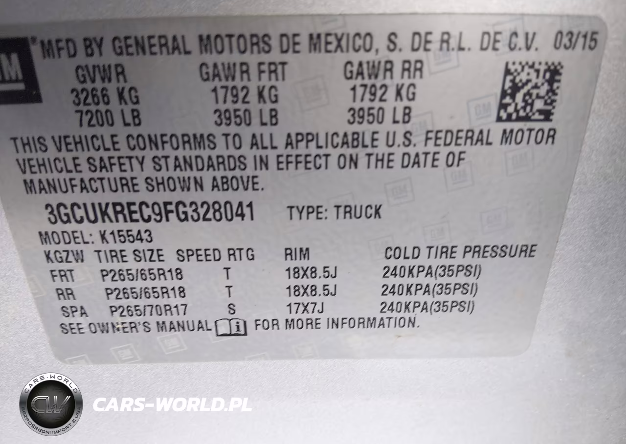 2015 Chevrolet Silverado 1500 1Lt VIN:3GCUKREC9FG328041 - 9