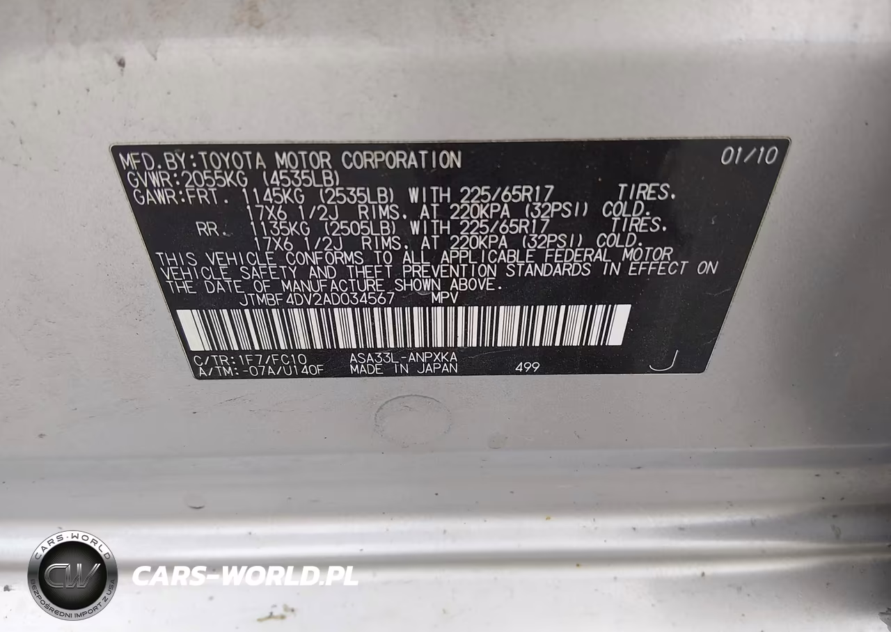 2010 Toyota Rav4 VIN:JTMBF4DV2AD034567 - 9