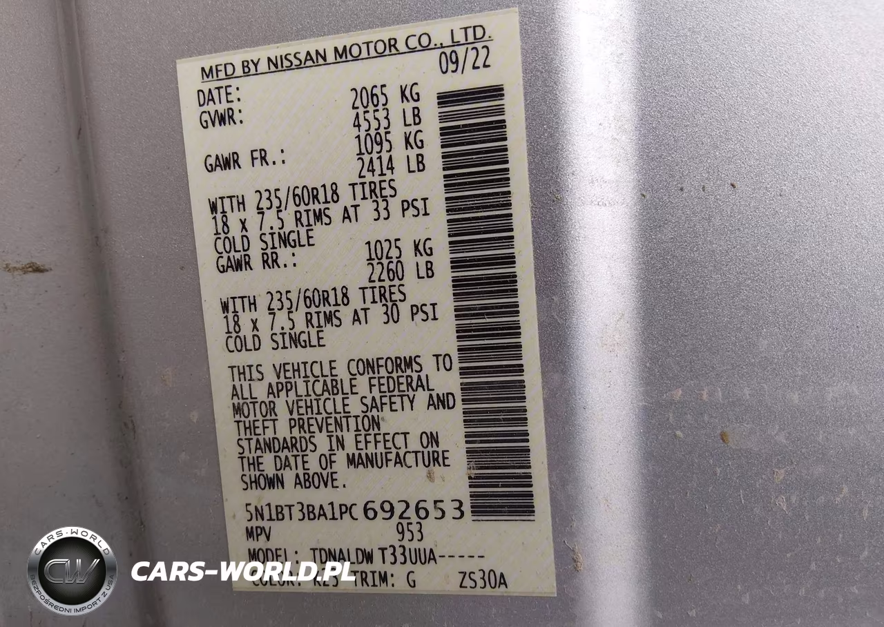 2023 Nissan Rogue Sv Fwd VIN:5N1BT3BA1PC692653 - 9