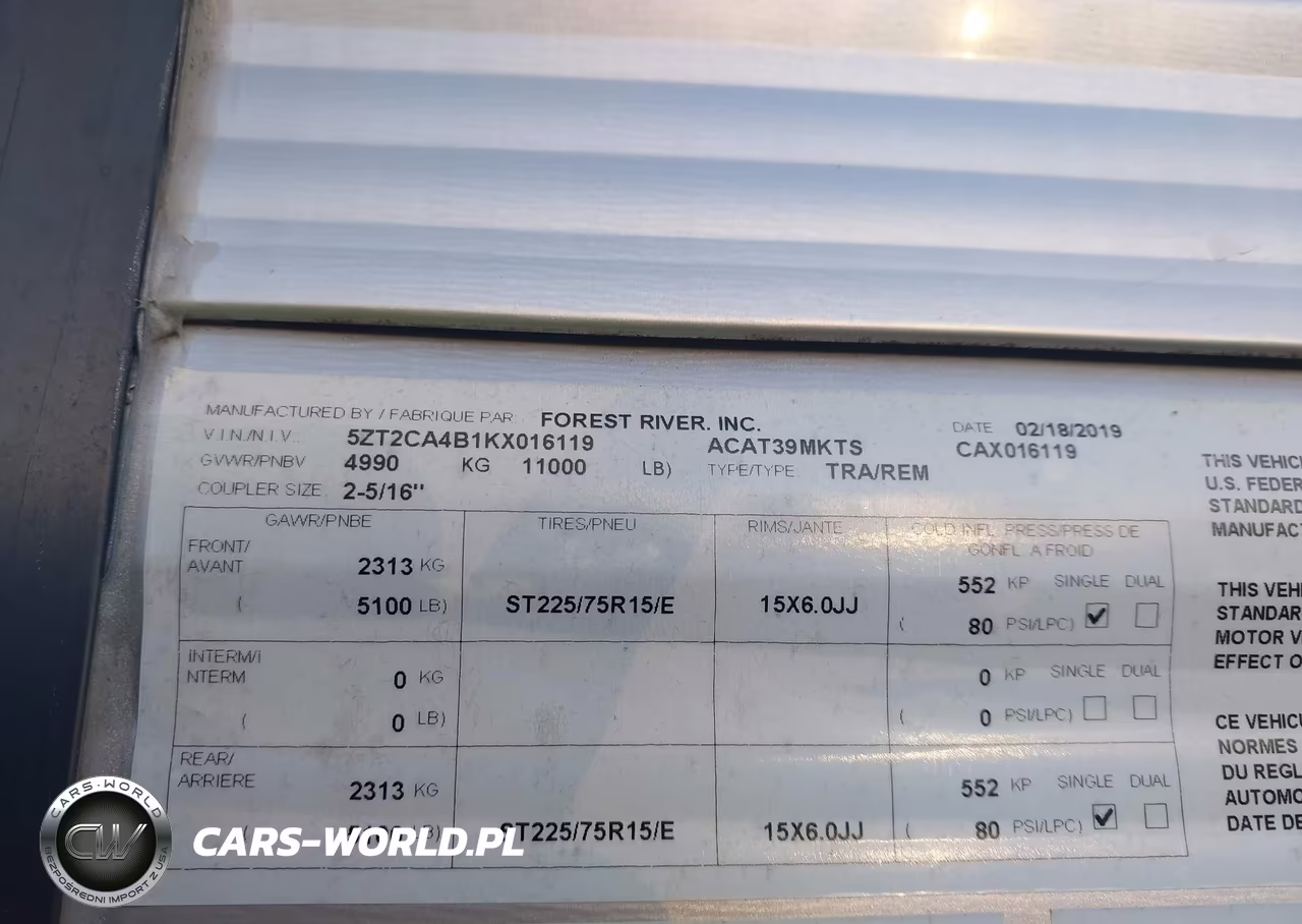2019 Coachmen Catalina De Acat38Mkts VIN:5ZT2CA4B1KX016119 - 9