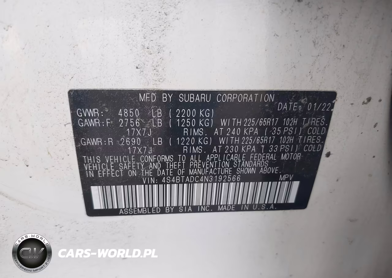 2022 Subaru Outback Premium VIN:4S4BTADC4N3192566 - 9