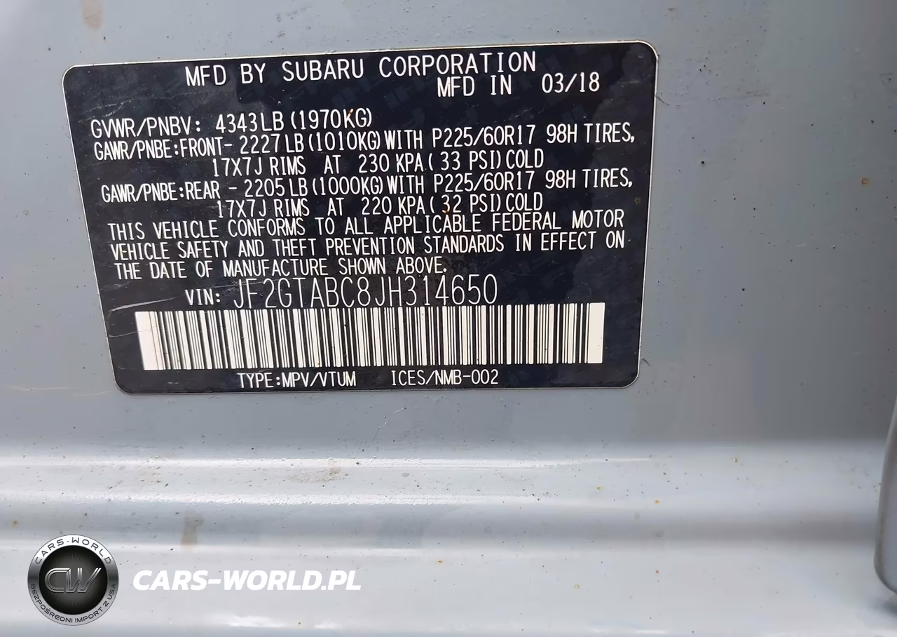 2018 Subaru Crosstrek 2.0I Premium VIN:JF2GTABC8JH314650 - 9