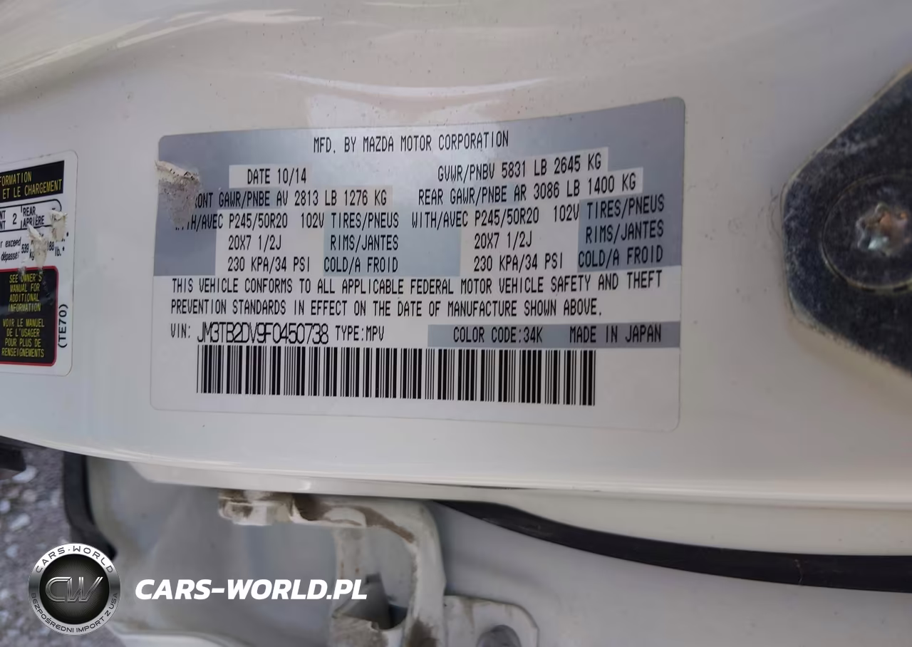 2015 Mazda Cx-9 Grand Touring VIN:JM3TB2DV9F0450738 - 9