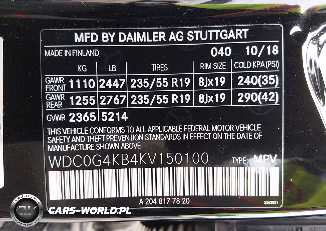 2019 Mercedes-Benz Glc 300 4Matic VIN:WDC0G4KB4KV150100 - 9