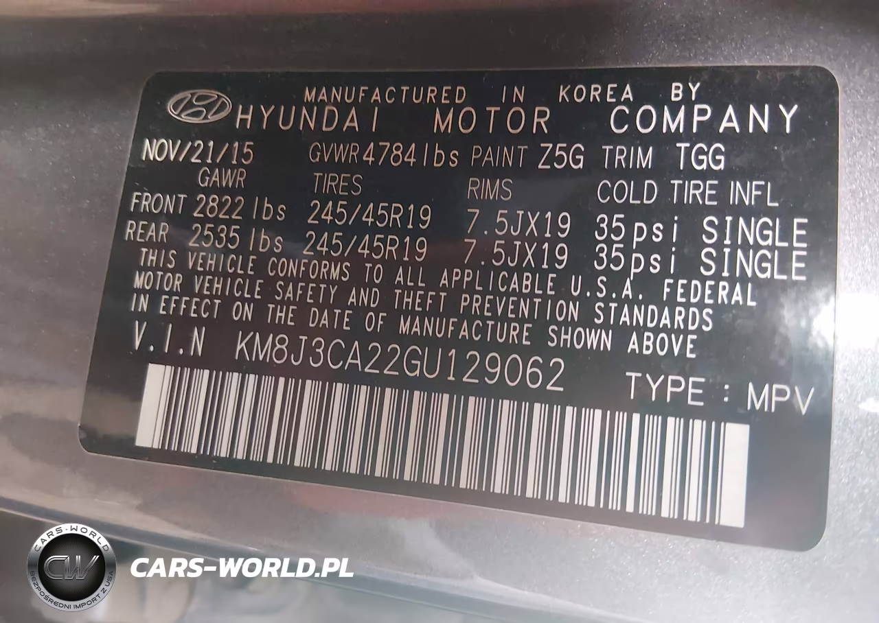 2016 Hyundai Tucson Sport VIN:KM8J3CA22GU129062 - 9