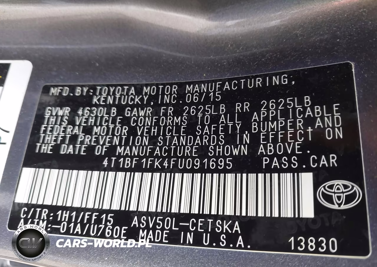 2015 Toyota Camry Se VIN:4T1BF1FK4FU091695 - 9