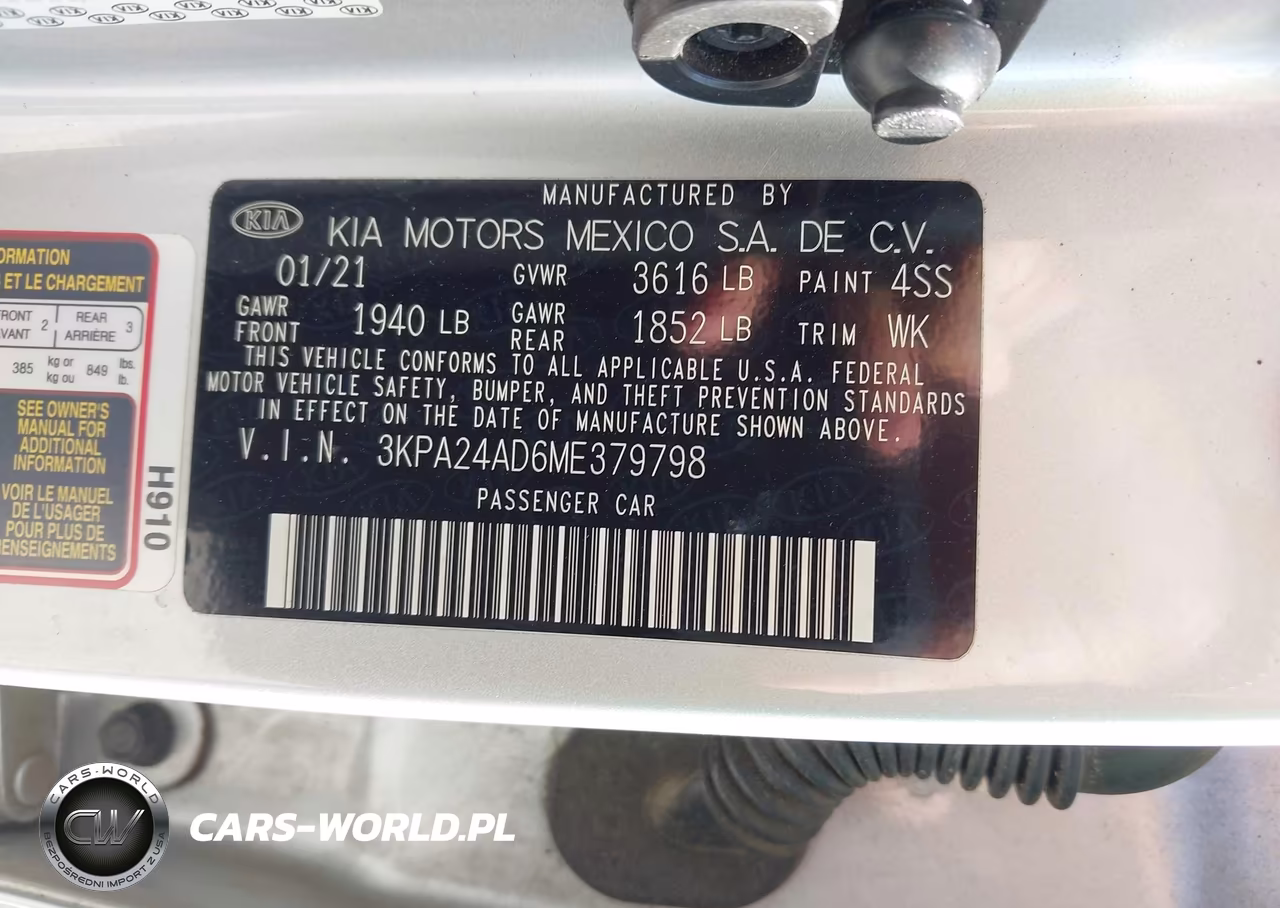 2021 Kia Rio Lx VIN:3KPA24AD6ME379798 - 9