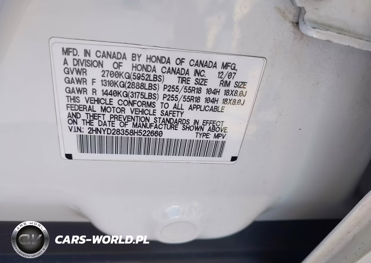 2008 Acura Mdx Technology Package VIN:2HNYD28358H522660 - 9
