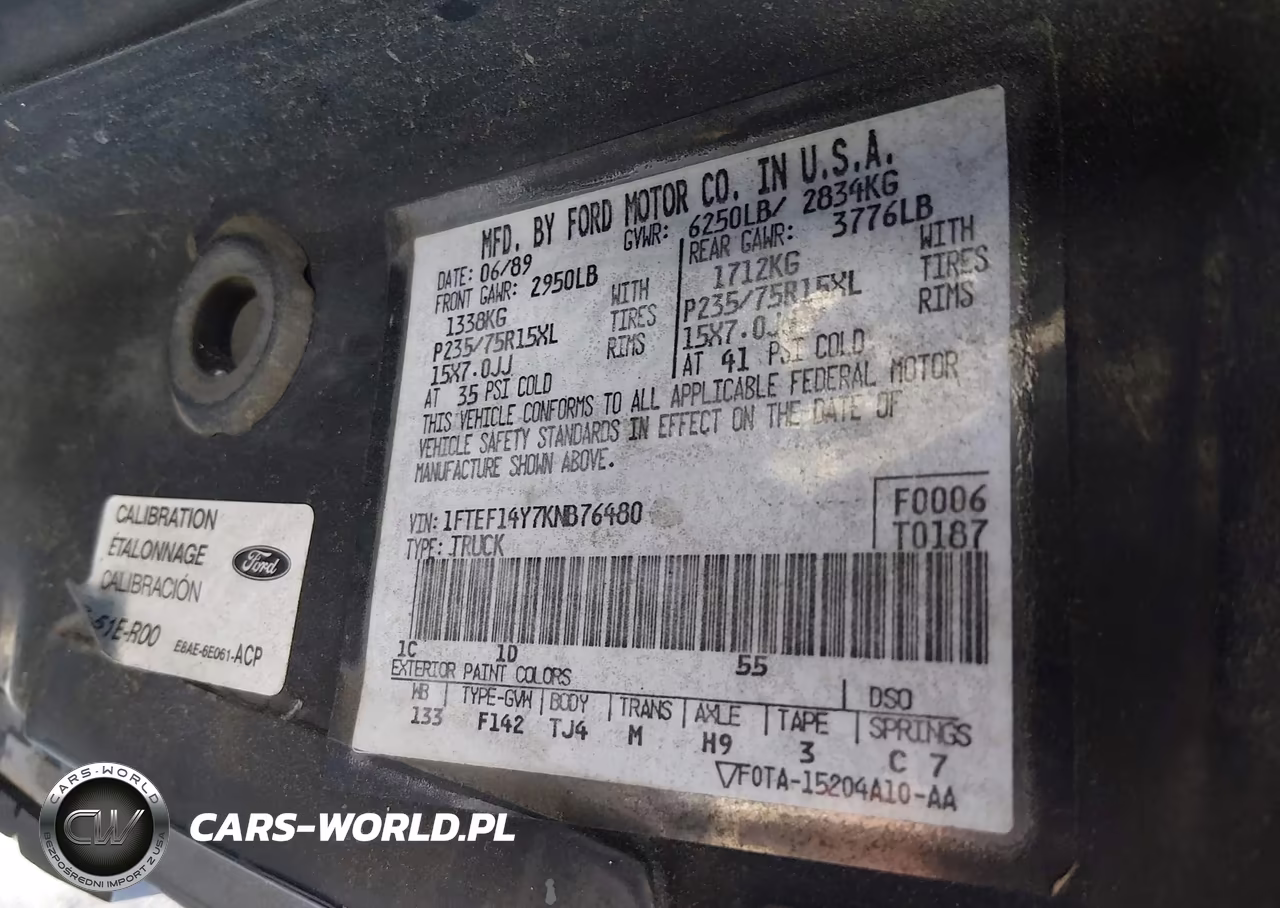 1989 Ford F150 VIN:1FTEF14Y7KNB76480 - 9