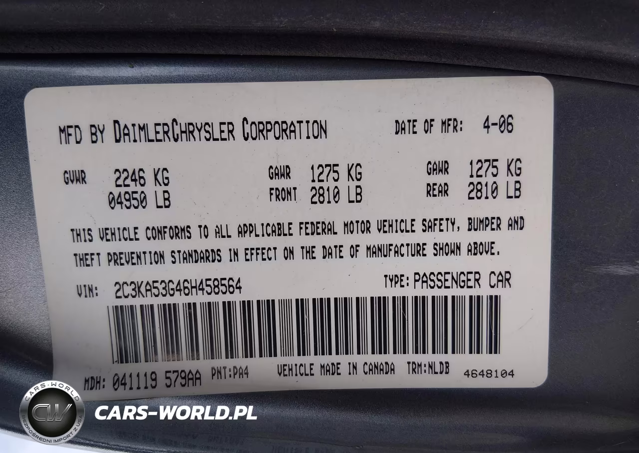 2006 Chrysler 300 Touring VIN:2C3KA53G46H458564 - 9