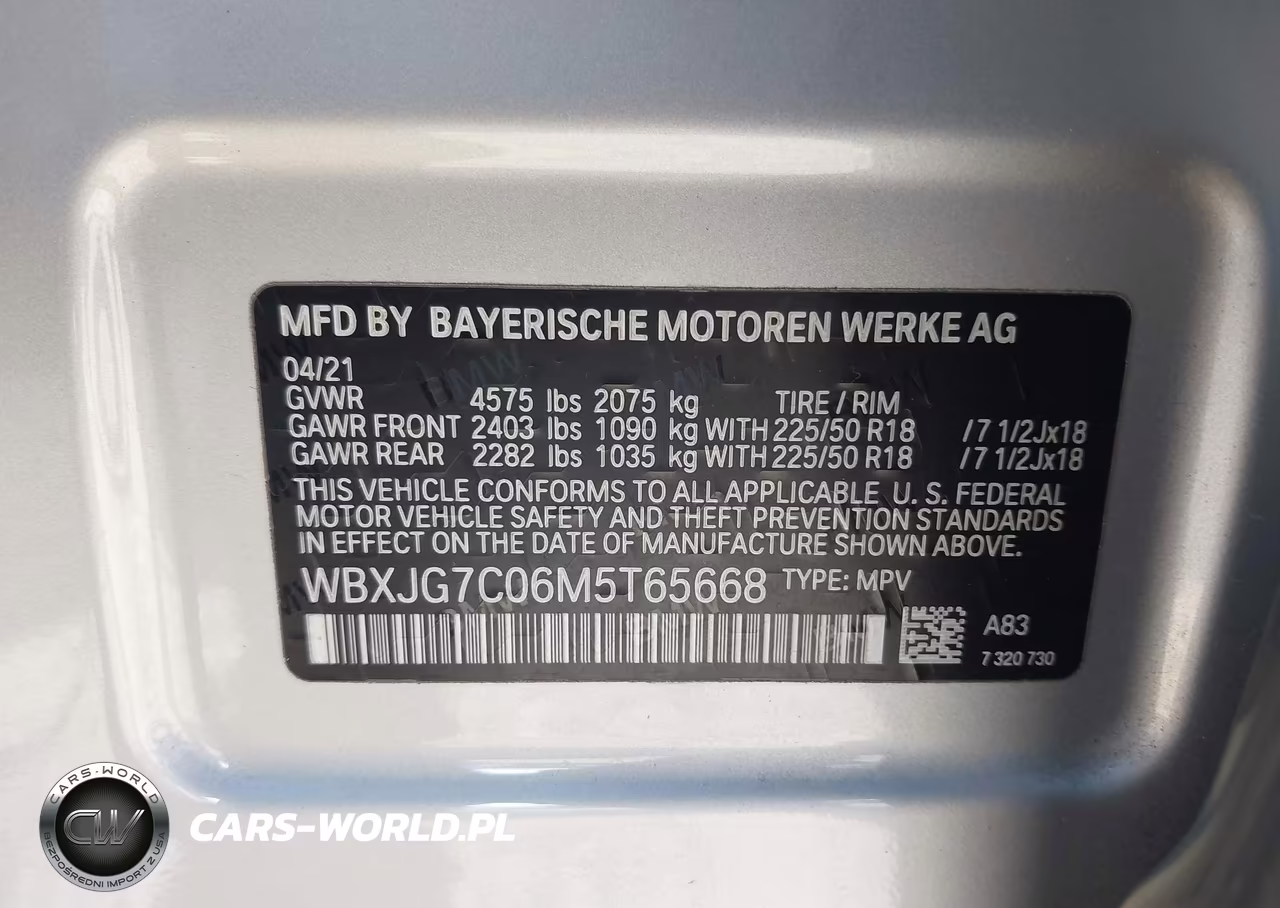 2021 BMW X1 Sdrive28I VIN:WBXJG7C06M5T65668 - 9