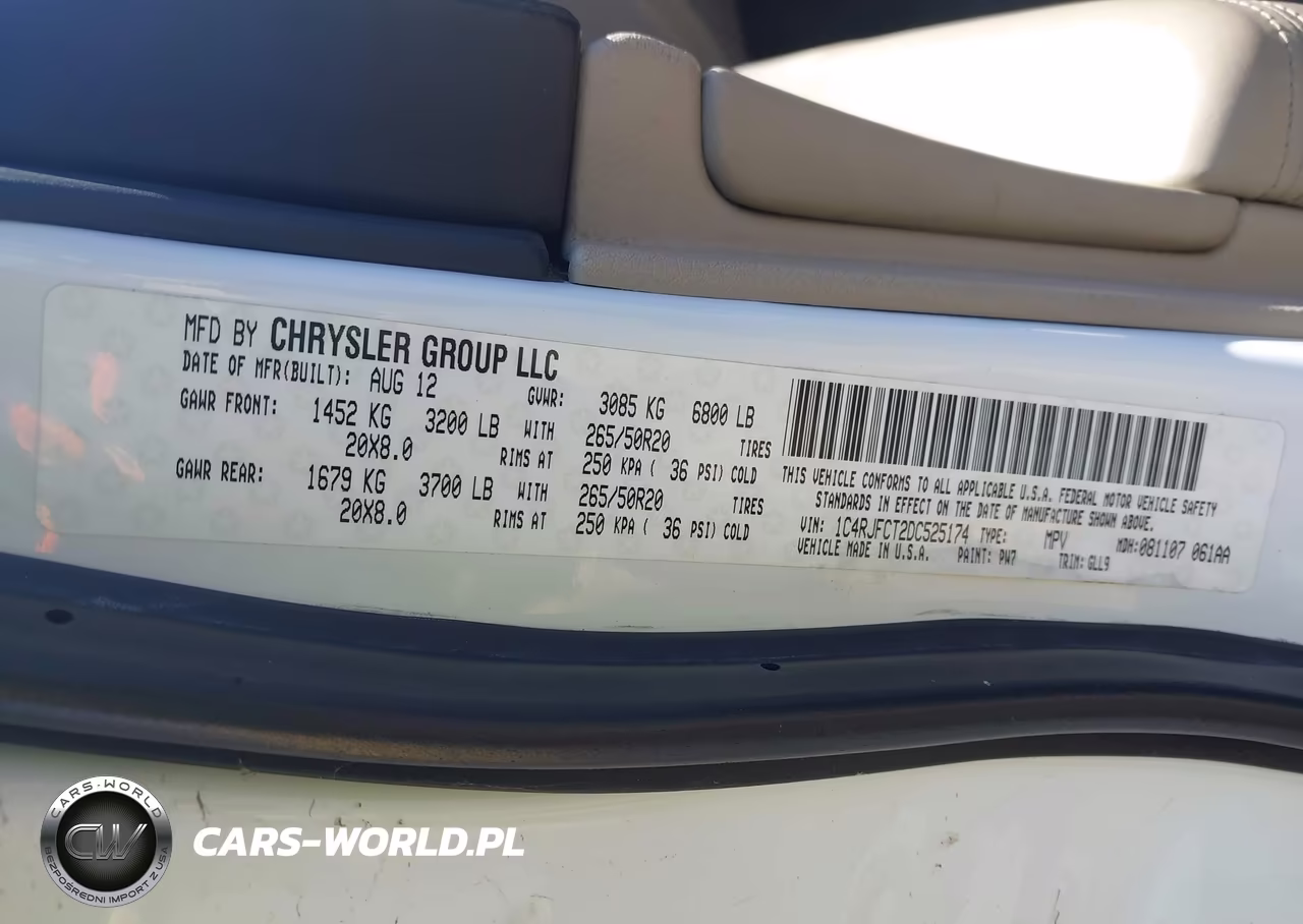 2013 Jeep Grand Cherokee Overland VIN:1C4RJFCT2DC525174 - 9