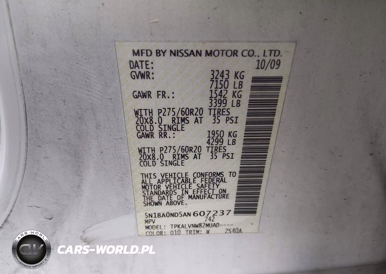 2010 Nissan Armada Titanium VIN:5N1BA0ND5AN607237 - 9