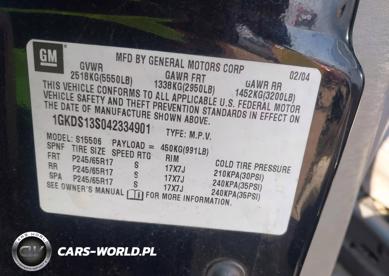 2004 GMC Envoy Sle VIN:1GKDS13S042334901 - 9