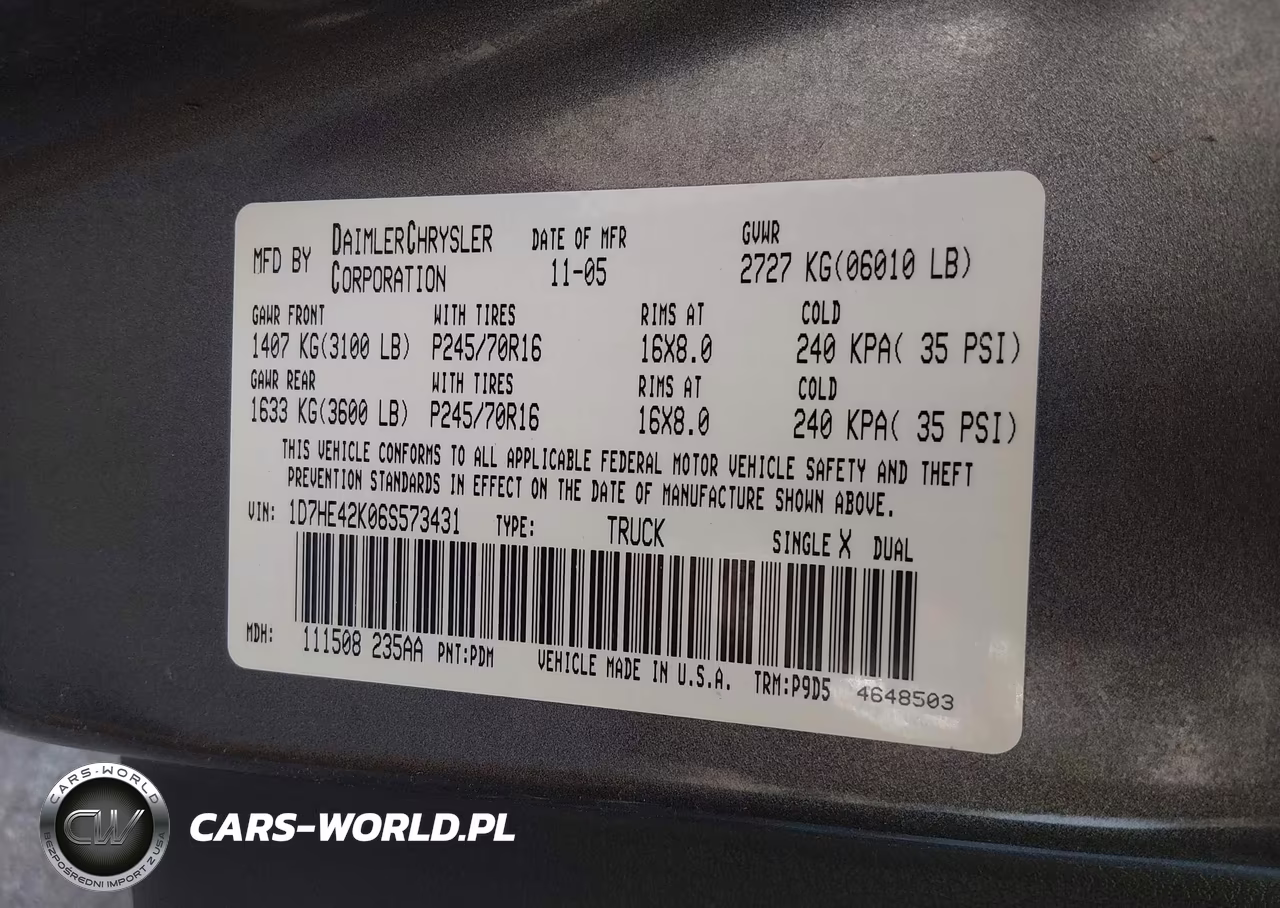 2006 Dodge Dakota Slt VIN:1D7HE42K06S573431 - 9