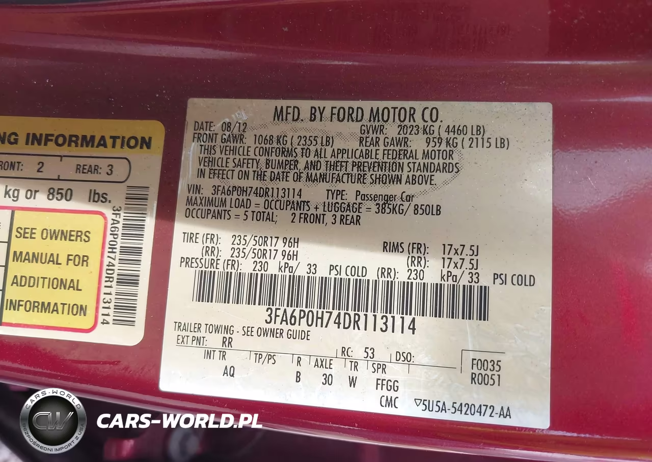 2013 Ford Fusion Se VIN:3FA6P0H74DR113114 - 9