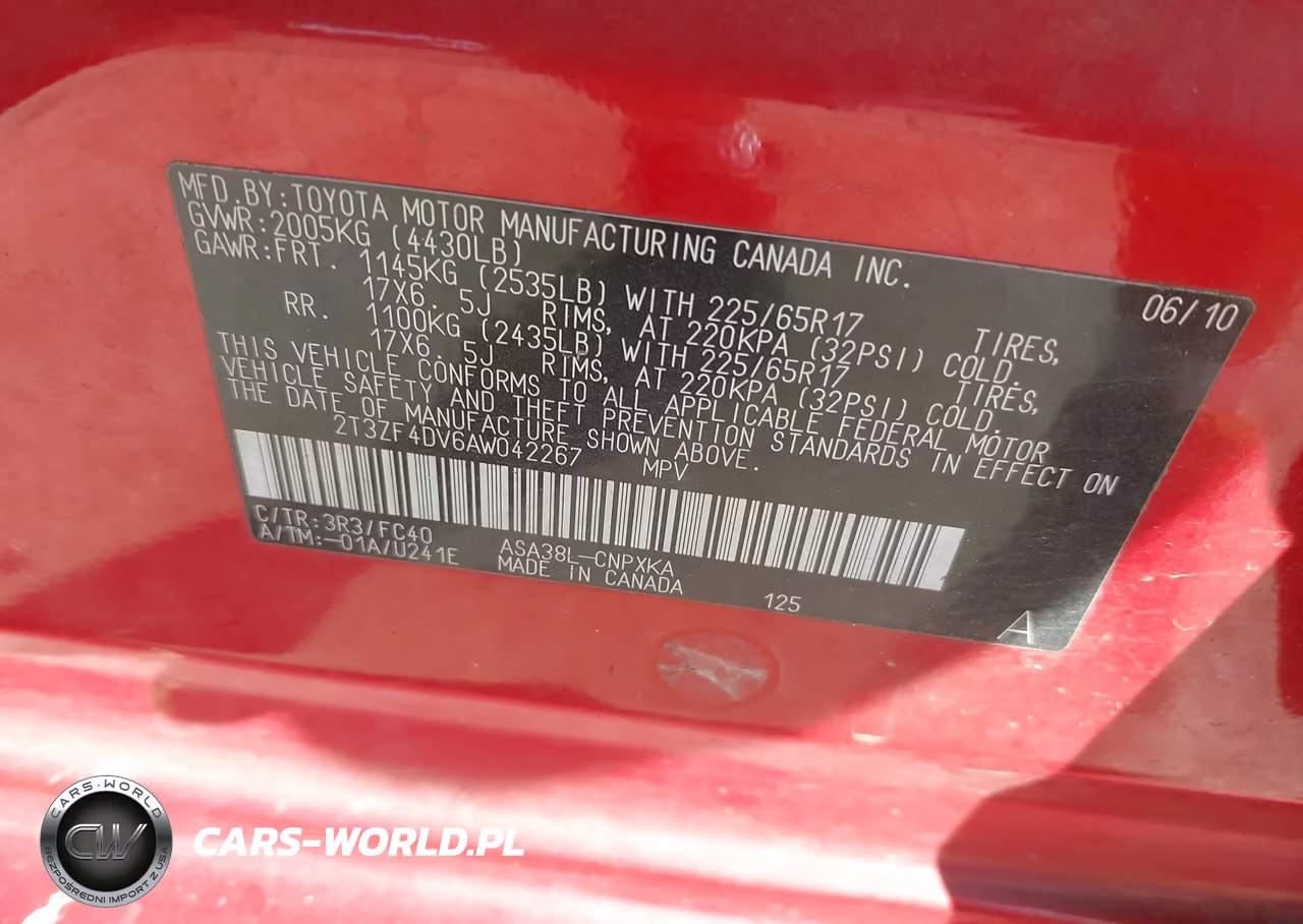 2010 Toyota Rav4 VIN:2T3ZF4DV6AW042267 - 9