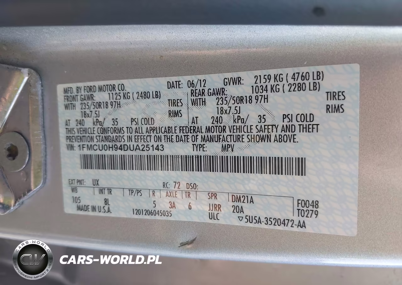 2013 Ford Escape Sel VIN:1FMCU0H94DUA25143 - 9