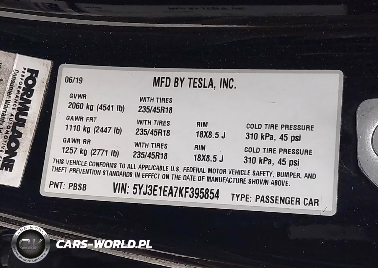 2019 Tesla Model 3 Long Range-Mid Range-Standard Range-Standard Range Plus VIN:5YJ3E1EA7KF395854 - 9