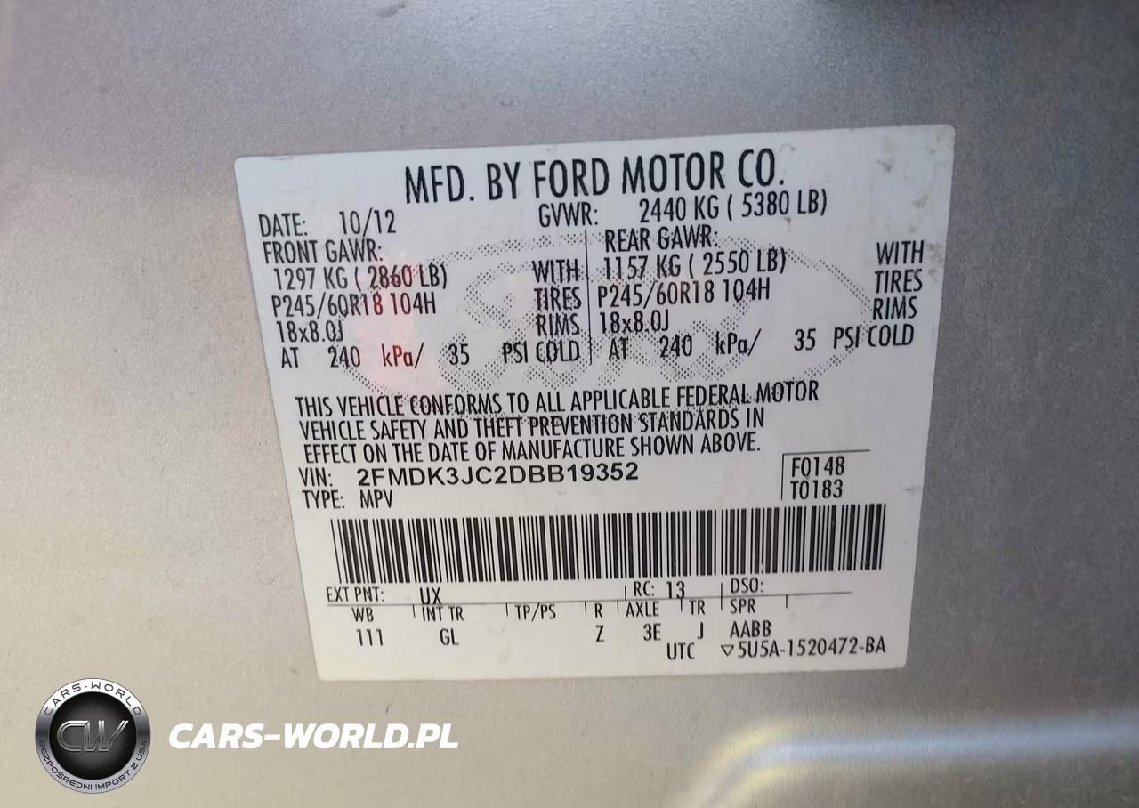2013 Ford Edge Sel VIN:2FMDK3JC2DBB19352 - 9