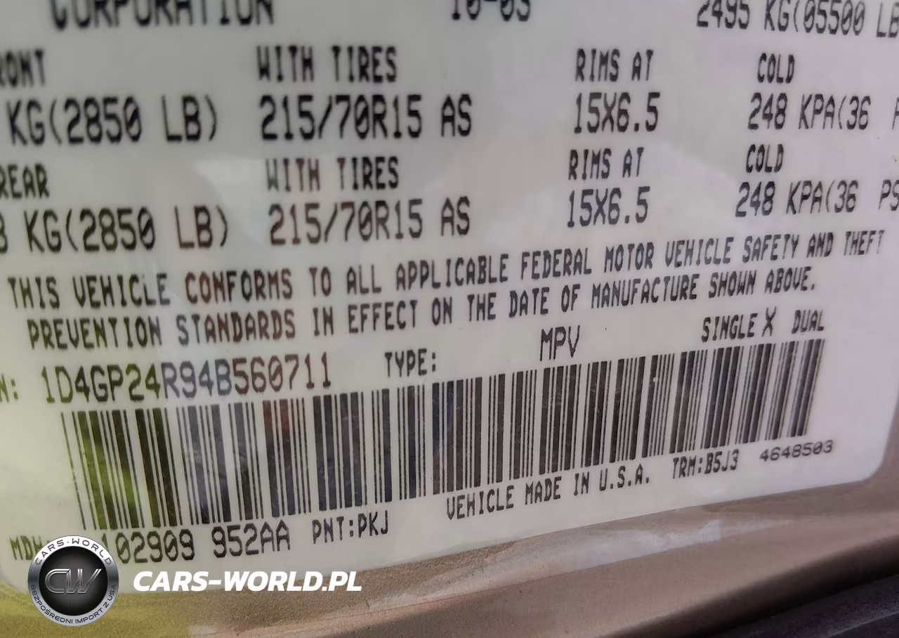 2004 Dodge Grand Caravan Se VIN:1D4GP24R94B560711 - 9