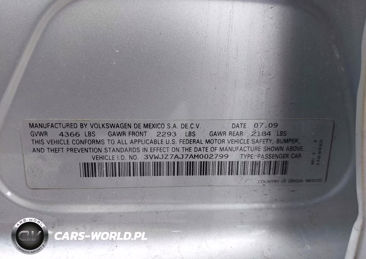 2010 Volkswagen Jetta S VIN:3VWJZ7AJ7AM002799 - 9
