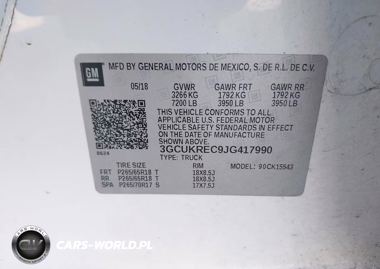 2018 Chevrolet Silverado 1500 2Lt VIN:3GCUKREC9JG417990 - 9