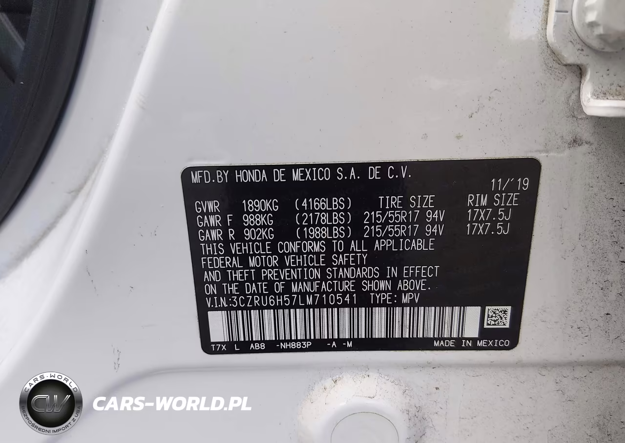 2020 Honda Hr-V Awd Ex VIN:3CZRU6H57LM710541 - 9