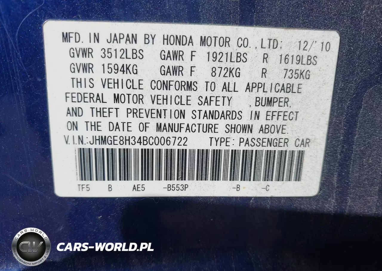 2011 Honda Fit VIN:JHMGE8H34BC006722 - 9