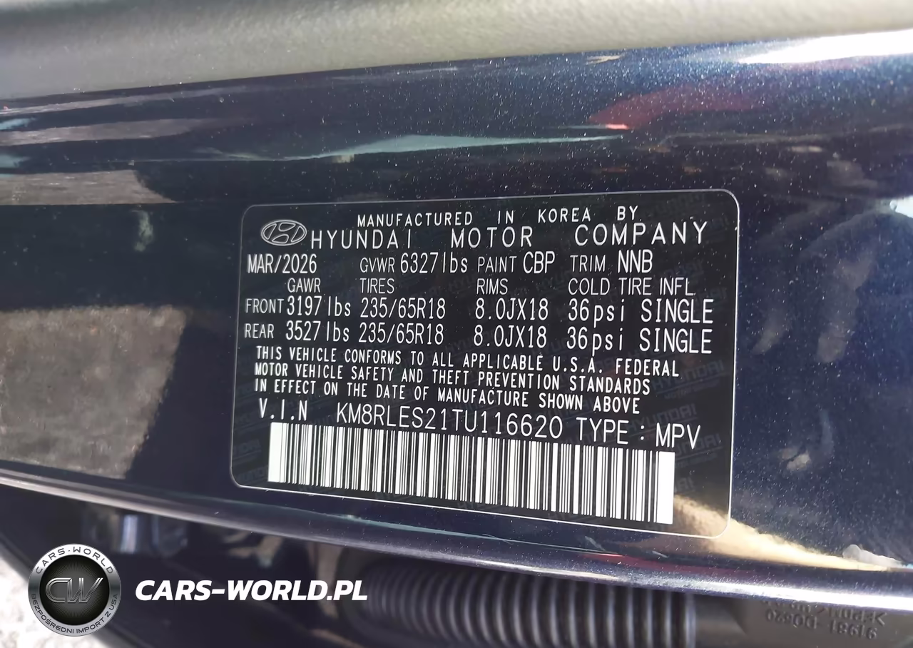 2026 Hyundai Palisade Sel 7P VIN:KM8RLES21TU116620 - 9