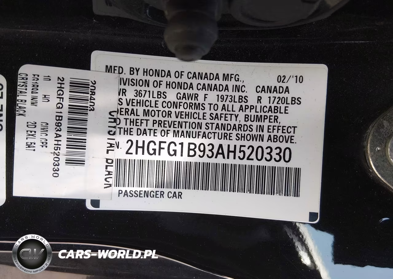 2010 Honda Civic Ex-L VIN:2HGFG1B93AH520330 - 9