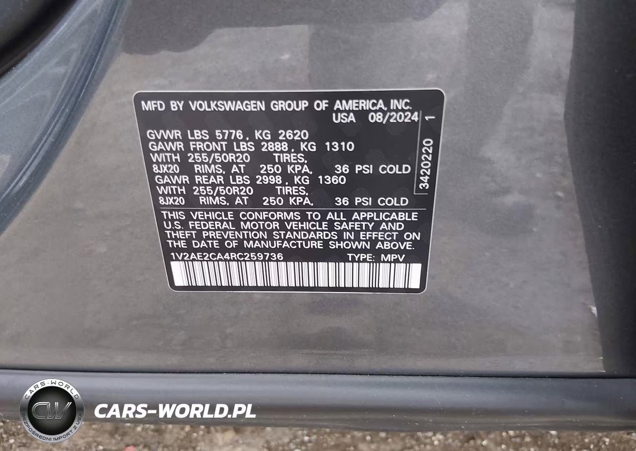 2024 Volkswagen Atlas Cross Sport 2.0T Sel R-Line VIN:1V2AE2CA4RC259736 - 9
