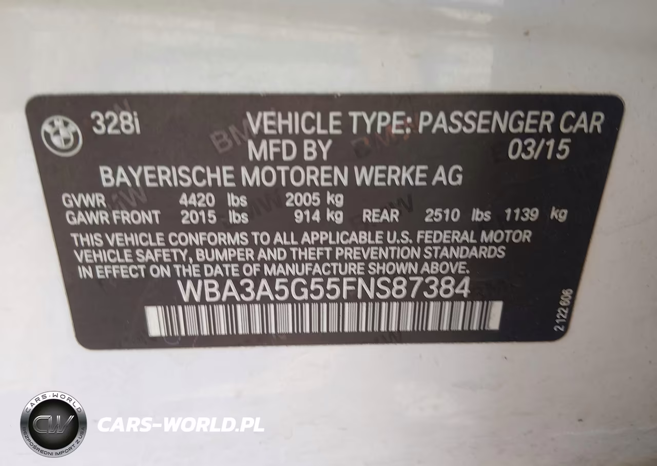 2015 BMW 3 Series 328I VIN:WBA3A5G55FNS87384 - 9
