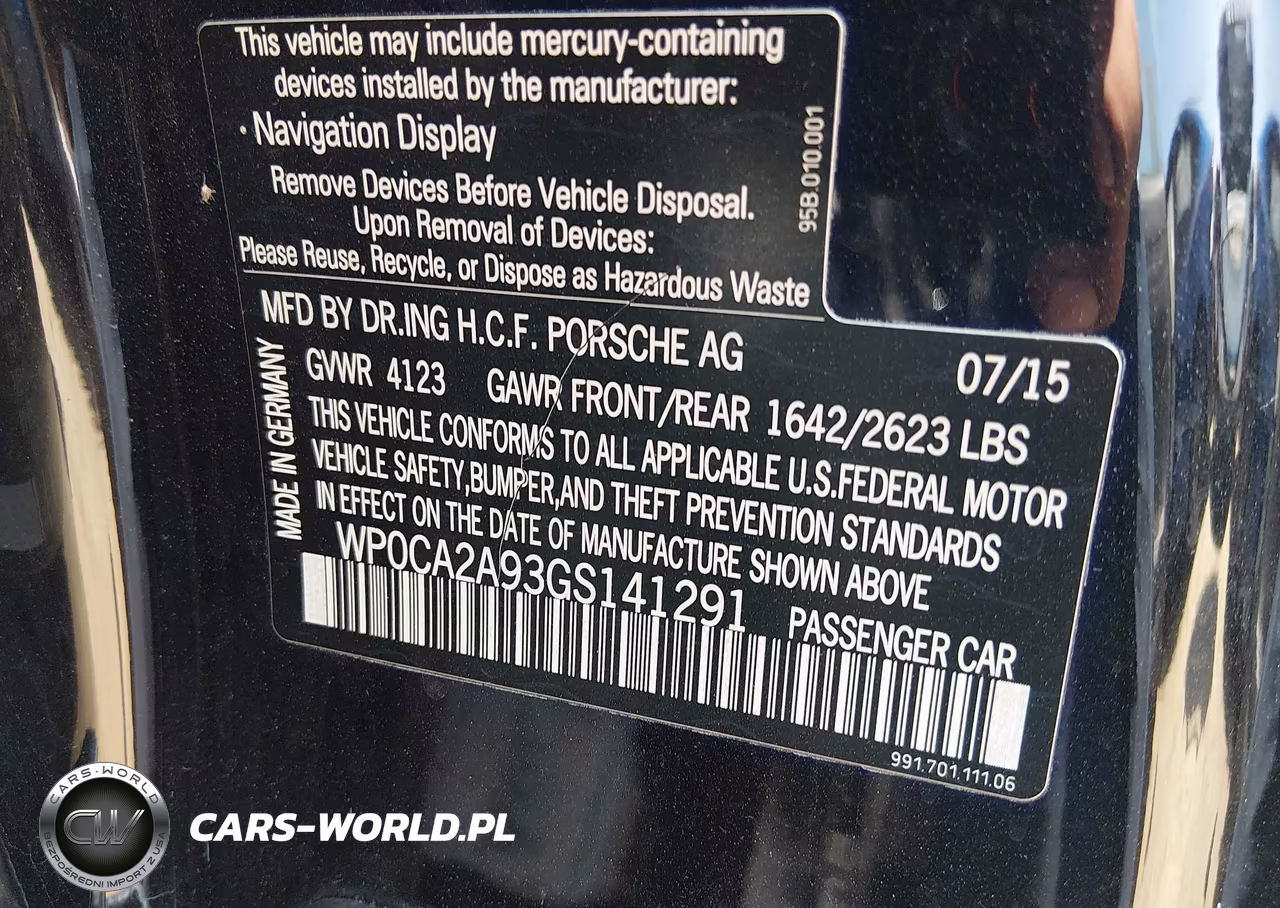 2016 Porsche 911 Carrera VIN:WP0CA2A93GS141291 - 9