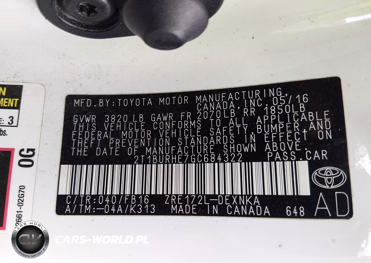2016 Toyota Corolla Le VIN:2T1BURHE7GC684322 - 9