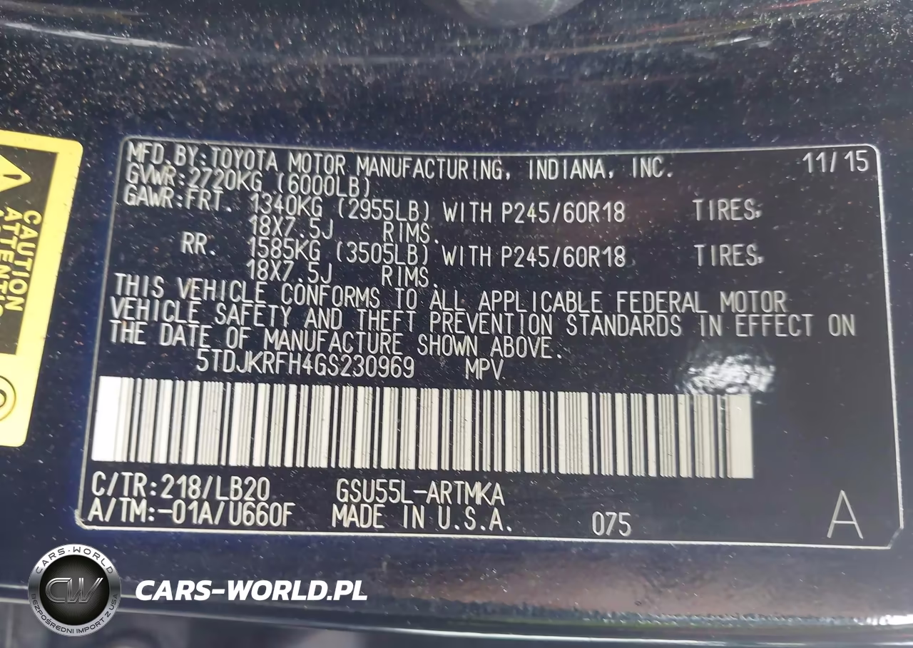 2016 Toyota Highlander Xle V6 VIN:5TDJKRFH4GS230969 - 9