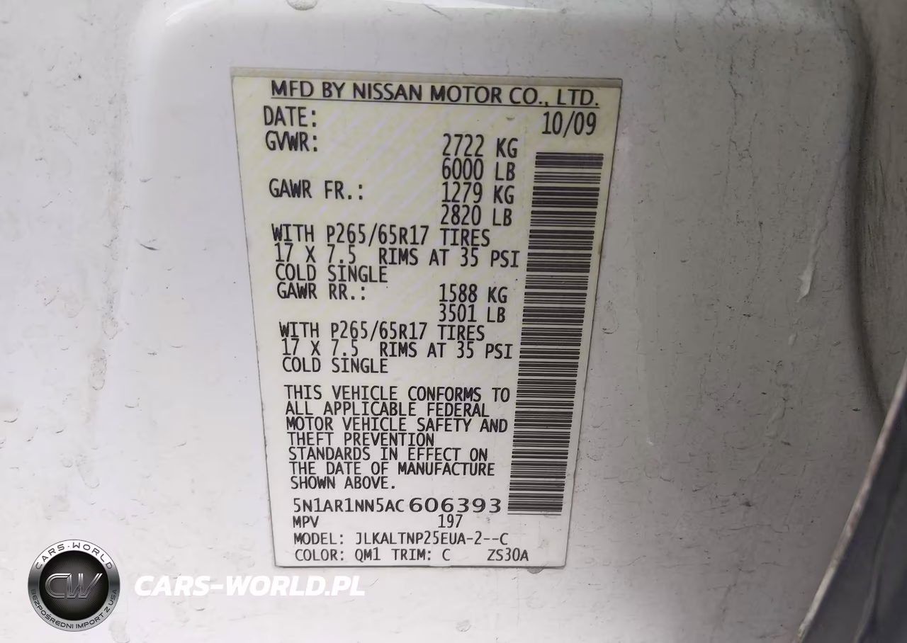 2010 Nissan Pathfinder Se VIN:5N1AR1NN5AC606393 - 9