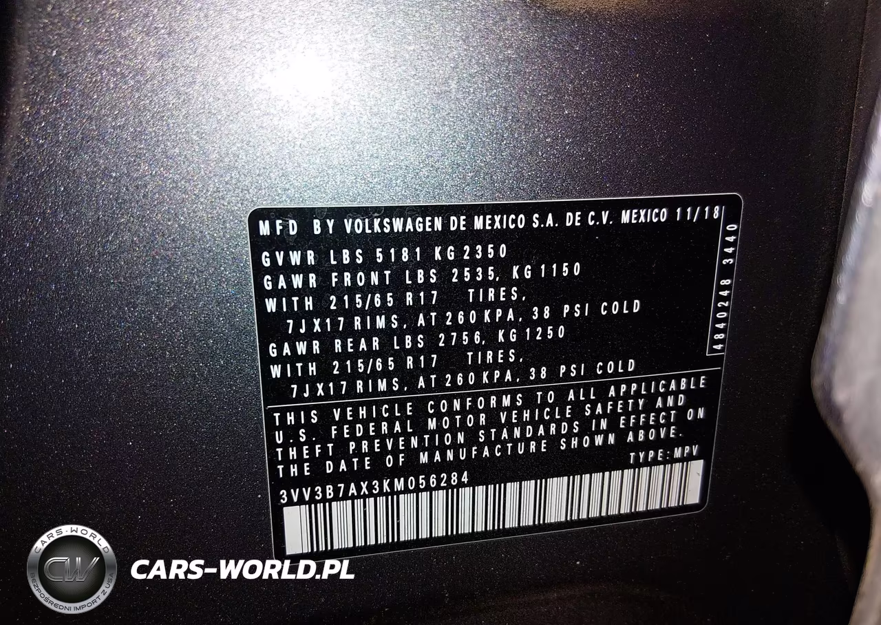2019 Volkswagen Tiguan 2.0T Se-2.0T Sel-2.0T Sel R-Line-2.0T Sel R-Line Black VIN:3VV3B7AX3KM056284 - 9