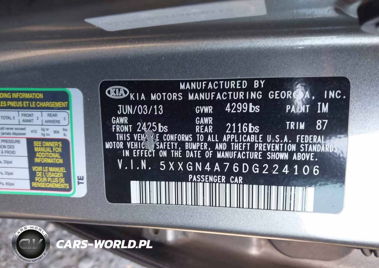 2013 Kia Optima Ex VIN:5XXGN4A76DG224106 - 9