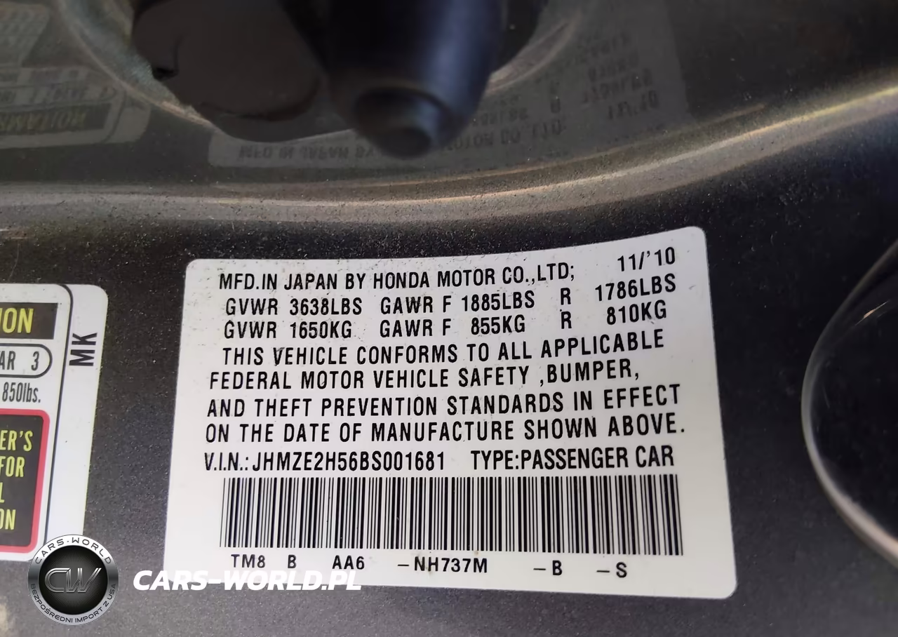 2011 Honda Insight Lx VIN:JHMZE2H56BS001681 - 9