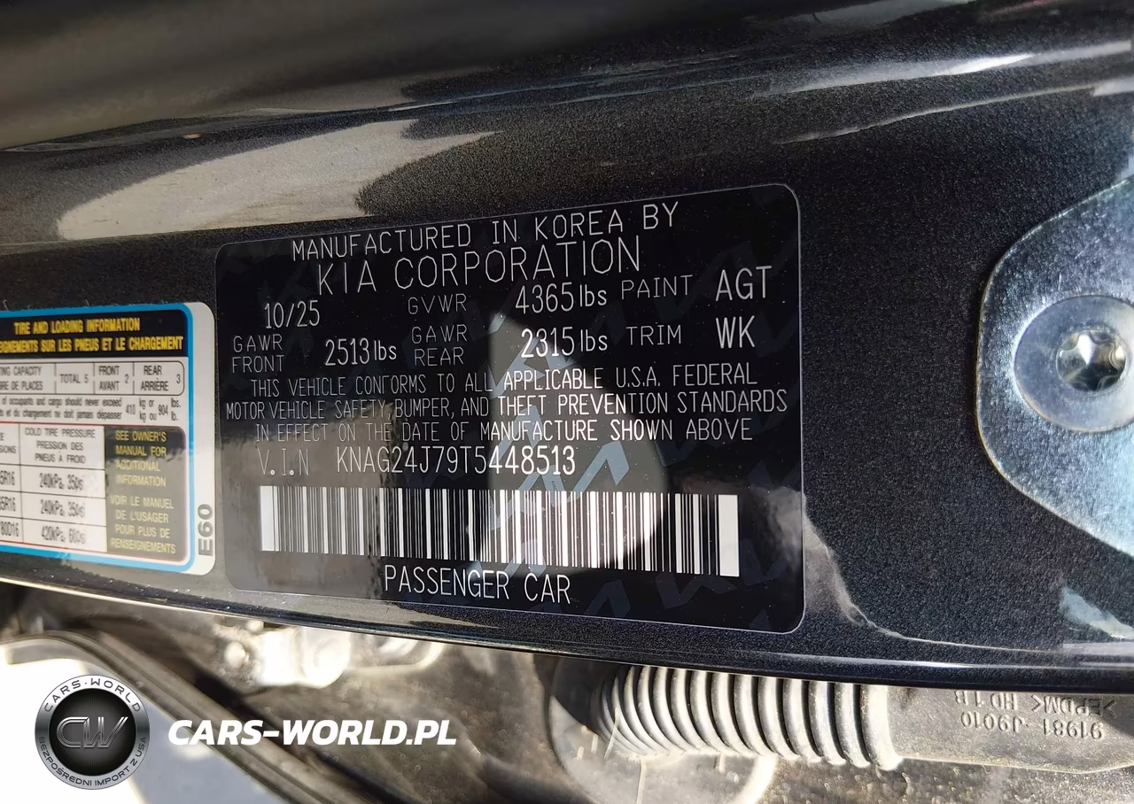 2026 Kia K5 Lxs Fwd VIN:KNAG24J79T5448513 - 9