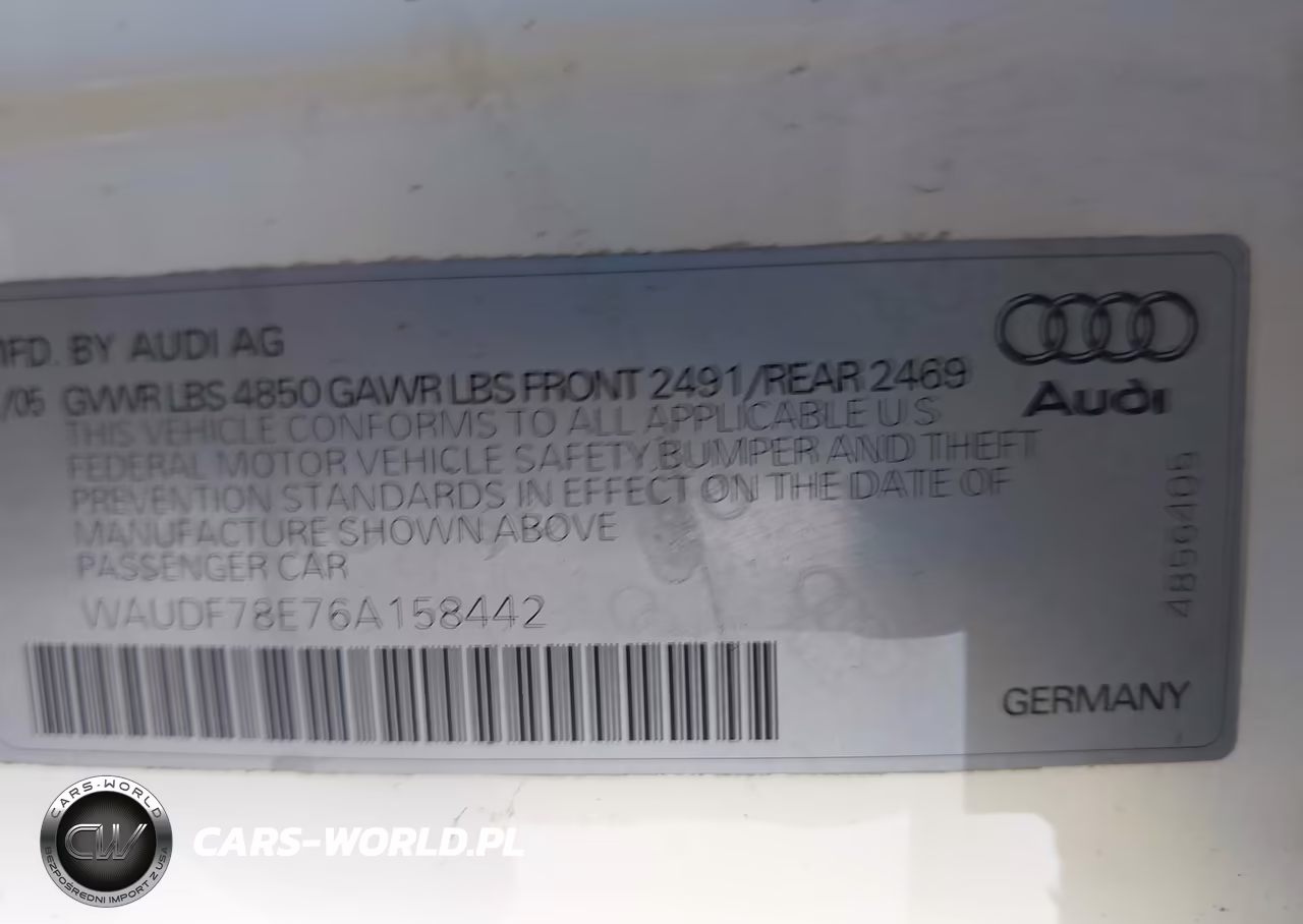 2006 Audi A4 2.0T VIN:WAUDF78E76A158442 - 9