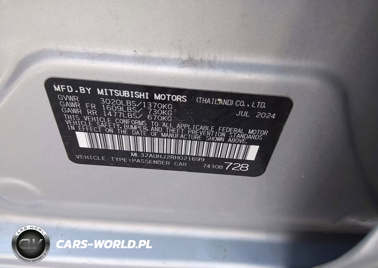2024 Mitsubishi Mirage Es-Le VIN:ML32AUHJ2RH021699 - 9