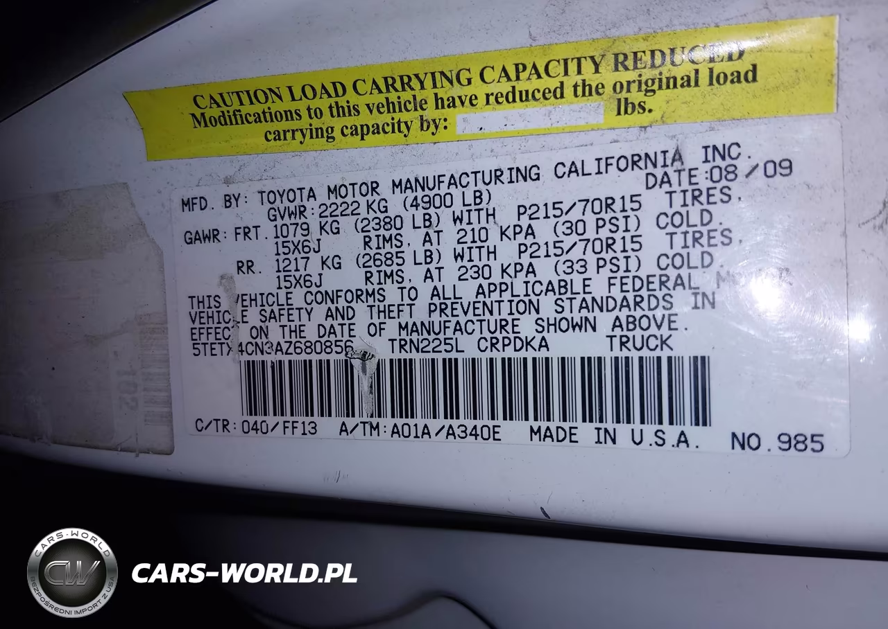 2010 Toyota Tacoma VIN:5TETX4CN3AZ680856 - 9