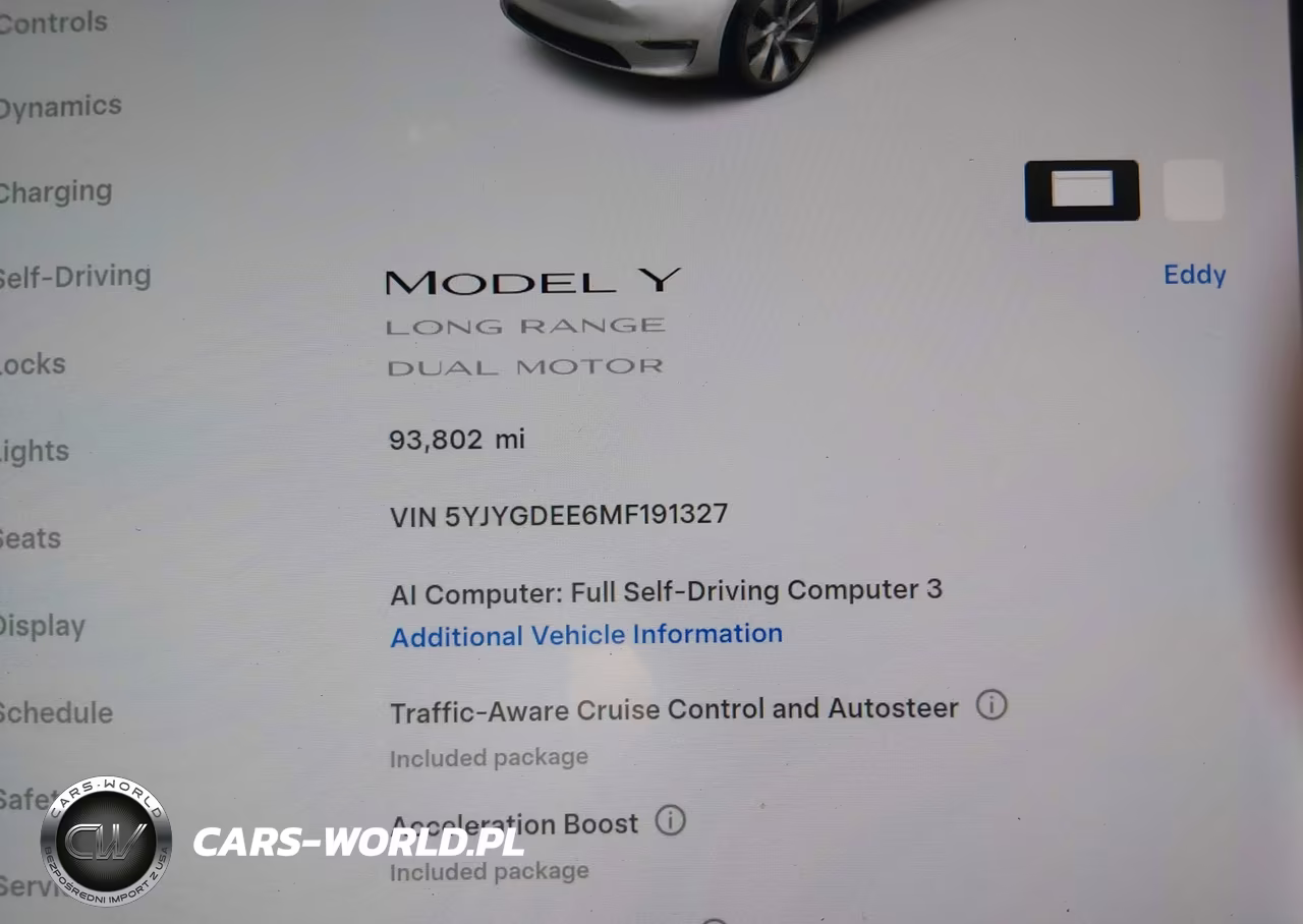 2021 Tesla Model Y Long Range VIN:5YJYGDEE6MF191327 - 7