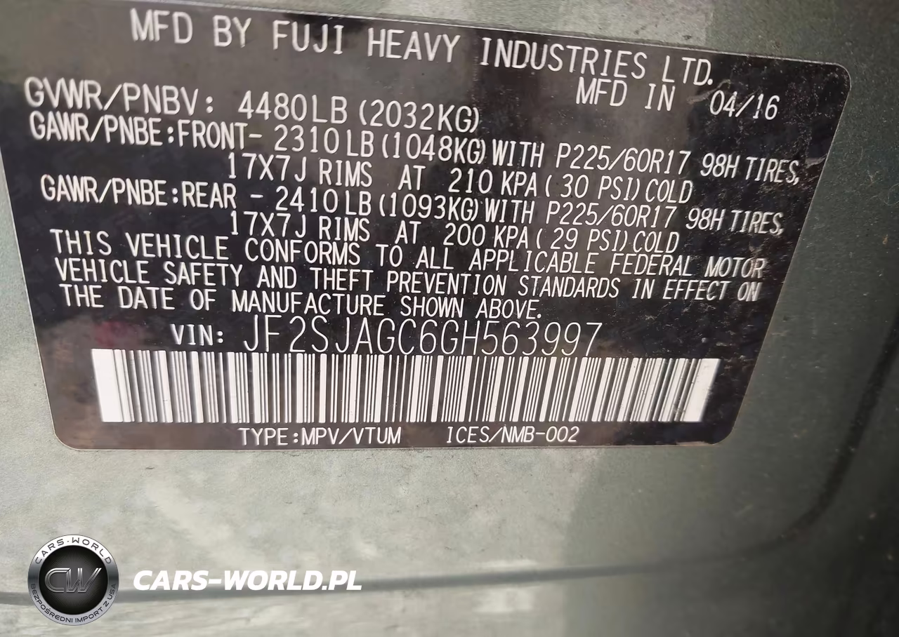 2016 Subaru Forester 2.5I Premium VIN:JF2SJAGC6GH563997 - 9