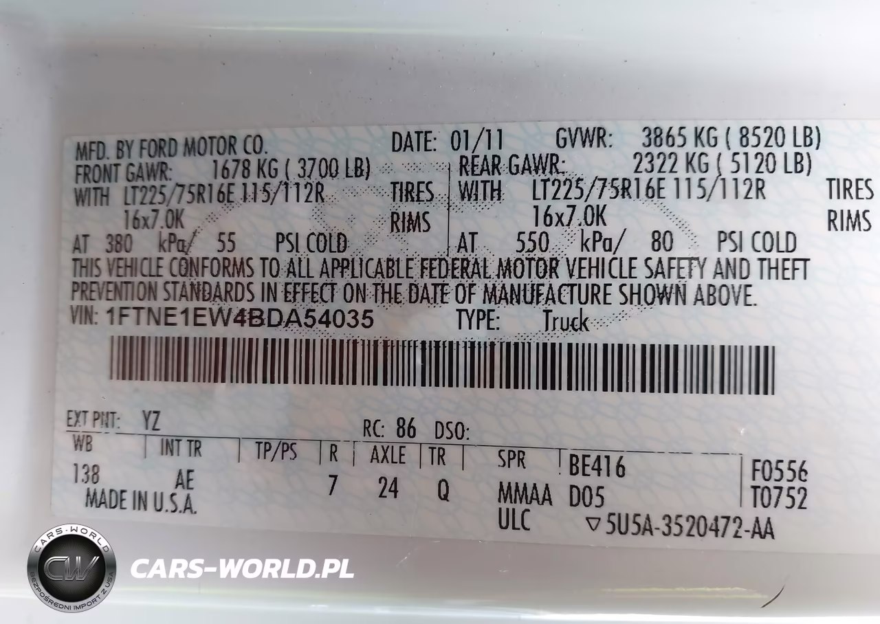 2011 Ford E-150 Commercial VIN:1FTNE1EW4BDA54035 - 9