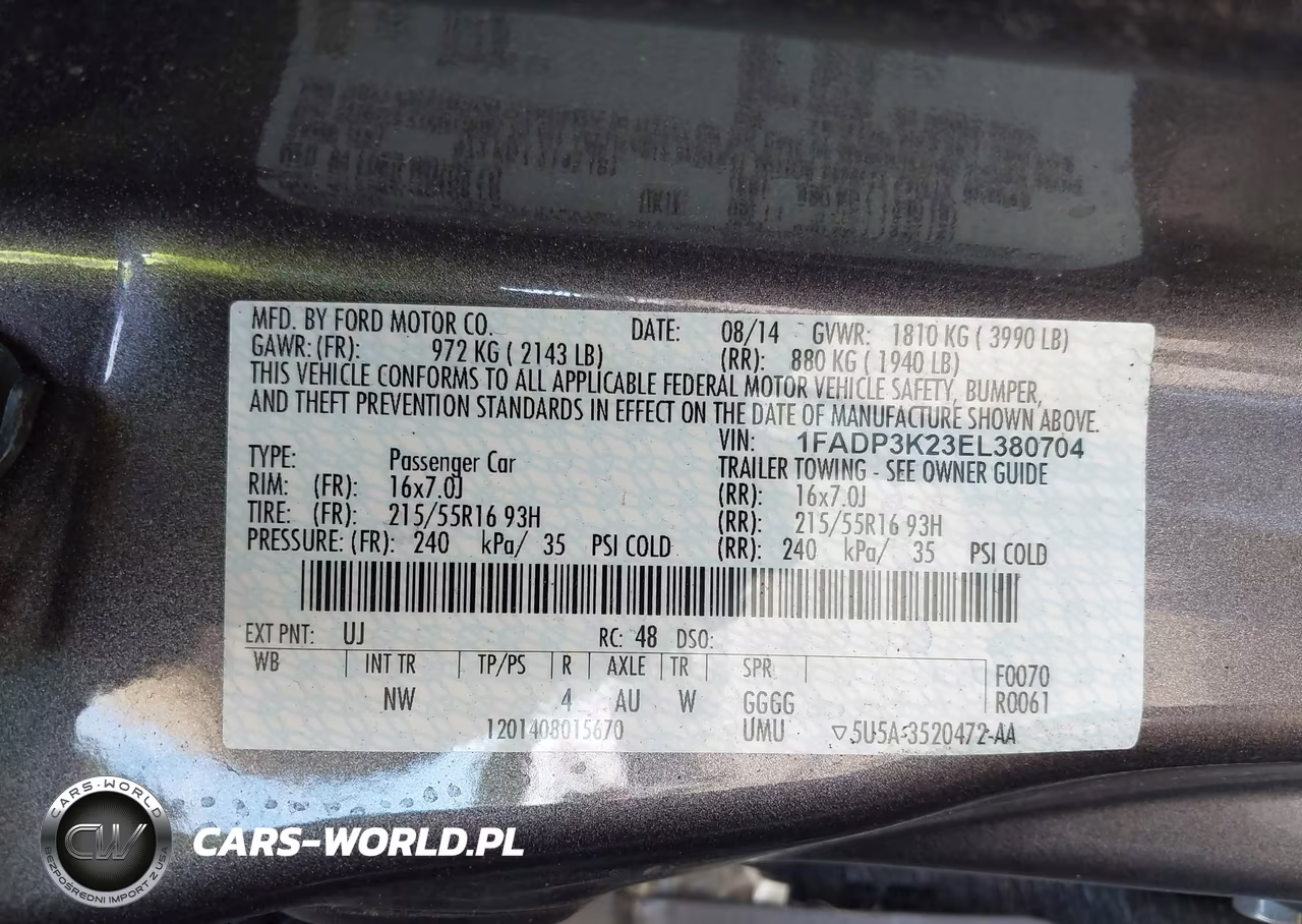 2014 Ford Focus Se VIN:1FADP3K23EL380704 - 9